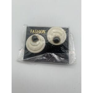 Vintage 80’s New Old Stock Bone Earrings With Removable Studs 2 In 1 Earrings